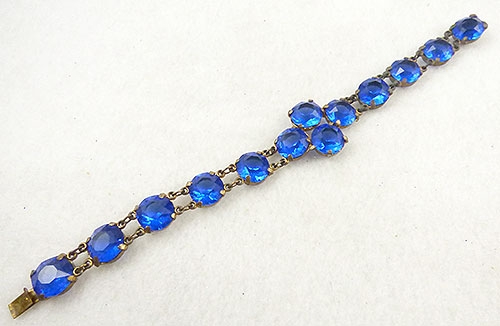 Czech Cobalt Rhinestone Bracelet Garden Party Collection Vintage Jewelry