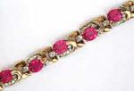 Newly Added Art Deco Pink Rhinestone Bracelet