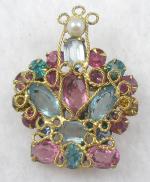 Original by Robert - Robert Filigree Rhinestone Crown Brooch