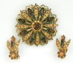 Selro/Selini - Selini Topaz Rhinestone Brooch Set
