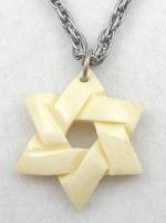 Jewish Jewelry - Carved Bone Star of David Pendant