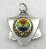 Jewish Jewelry - Silver Rainbow Rivoli Star of David Pendant