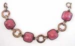 Newly Added Art Deco Pink Glass Bracelet