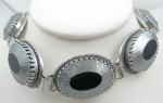 Bracelets-Signed - Whiting & Davis Black Glass Bracelet
