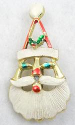 Christmas/Holiday Jewelry - Enameled Santa Brooch