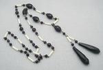 Art Deco - Black & White Bead Flapper Sautoir Necklace