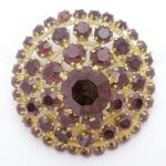 Austria - Austria Domed Red Rhinestone Brooch