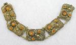 Czechoslovakia - Czech Topaz Rhinestone Bracelet