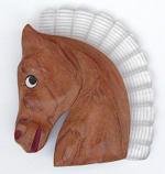 Wooden Jewelry - Wood & Lucite Horse Brooch