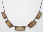 Art Deco - Smoky Topaz Glass Necklace