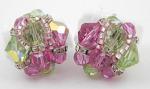 Earrings-Signed - Vendome Crystal Bead Earrings