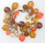 Charm Bracelets - Autumn Faceted Plastic Beads Charm Bracelet