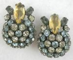 Schreiner - Schreiner Gray & Blue Rhinestone Earrings