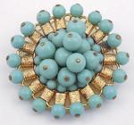 Miriam Haskell - Miriam Haskell Turquoise Bead Brooch