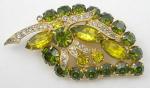 Eisenberg - Eisenberg Ice Olivine Rhinestone Brooch