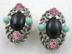 Selro/Selini - Selro/Selini Black Oval Stone Earrings