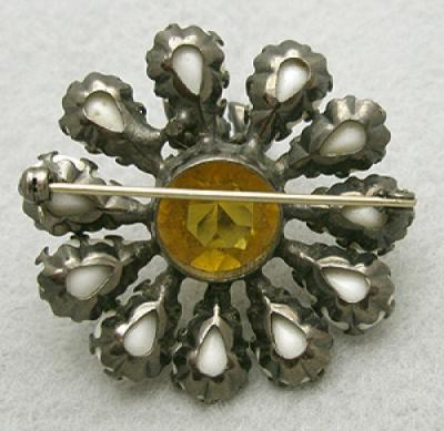 Schreiner Trembler Flower with Bug Brooch - Garden Party Collection