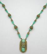 Art Deco - Czech Jade Glass Necklace