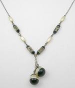 Art Deco - Art Deco Pearl/Black Negligee Necklace
