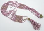 Art Deco - Lavender Glass Bead Flapper Necklace