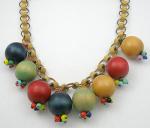 Wooden Jewelry - Miriam Haskell Wood Bead Necklace