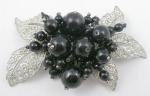 Miriam Haskell - Miriam Haskell Rhinestone Leaves Brooch