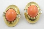 Ciner - Ciner Orange Art Glass Earrings
