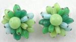 Japan - Japan Green Glass Bead Earrings