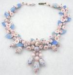 Germany - German Glass Beads & Leaves Necklace