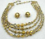 Misc. Signed N-Z - Van Dell Gold Crystal Necklace Set
