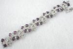Newly Added Art Deco Rhinestone Amethyst Cabochon Bracelet