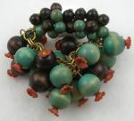 Brooches-Signed - Miriam Haskell Wood Bead Brooch