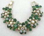 Bracelets-Signed - DeLizza & Elster Green Rhinestone Bracelet