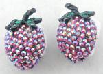 Figural Jewelry - Weiss Red Aurora Strawberry Earrings