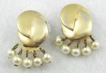 Misc. Signed N-Z - Reinad Faux Pearl Dangles Earrings