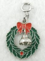 Misc. Signed N-Z - Wells Sterling Christmas Wreath Charm