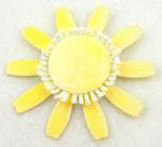 Floral Jewelry - Yellow Plastic Sunflower Brooch