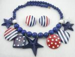 Patriotic Jewelry - Patriotic Stars & Stripes Necklace Set