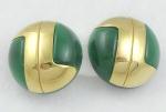 France - Lanvin Paris Simulated Jade Earrings