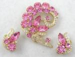 Eisenberg - Eisenberg Ice Pink Rhinestone Brooch Set