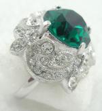 Newly Added Eisenberg Emerald Rhinestone Ring