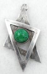 Jewish Jewelry - Sterling Eilat Stone Star of David Pendant
