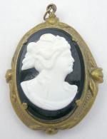 Lockets - Glass Cameo Brass Locket