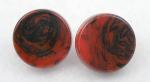Bakelite/Celluloid/Galalith - Red & Black Marbled Bakelite Earrings