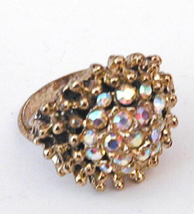 Aurora Borealis Rhinestone Ring - Garden Party Collection Vintage Jewelry
