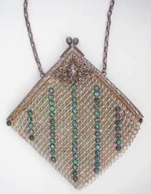 Newly Added Clear Bead and Aqua Rhinestone Purse