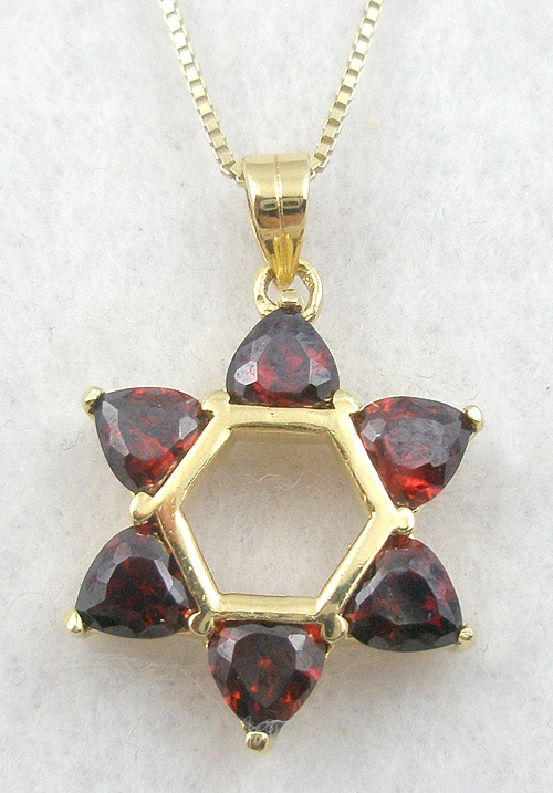 Garnet Jewelry - Garnet Star of David Penant