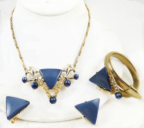 Pantone Color of the Year 2026 - Blue Moonglow Lucite Triangles Parure