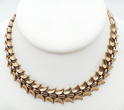 Newly Added Trifari Golden Leaves Necklace