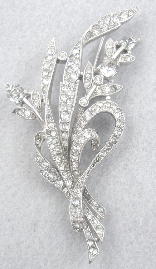 Trifari Rhinestone Floral Brooch - Garden Party Collection Vintage Jewelry